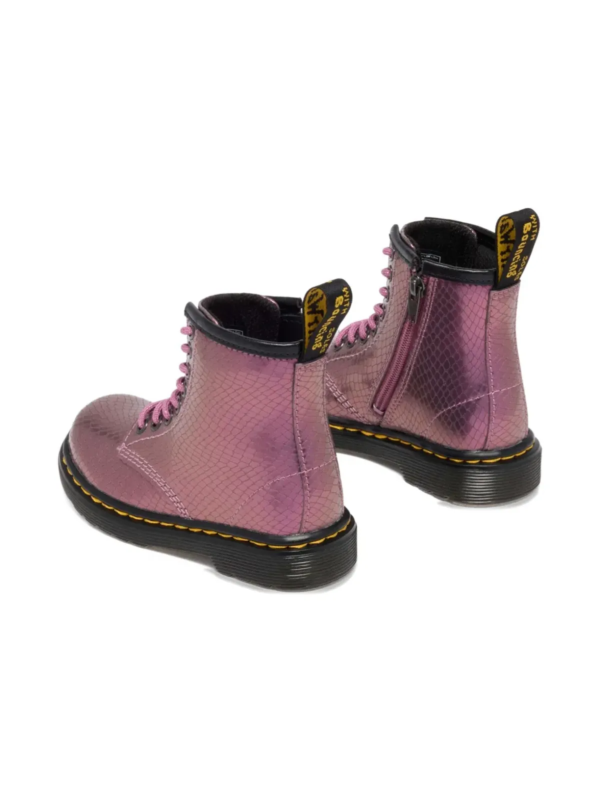 Dr. Martens Kids キッズ用蛇柄レースアップブーツ - 画像2