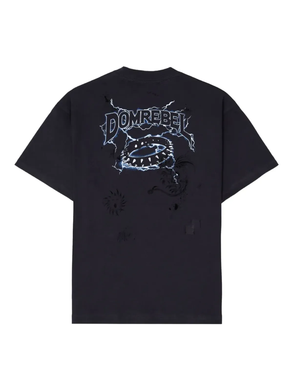 DOMREBEL グラフィックプリントTシャツ ブラック - 画像3