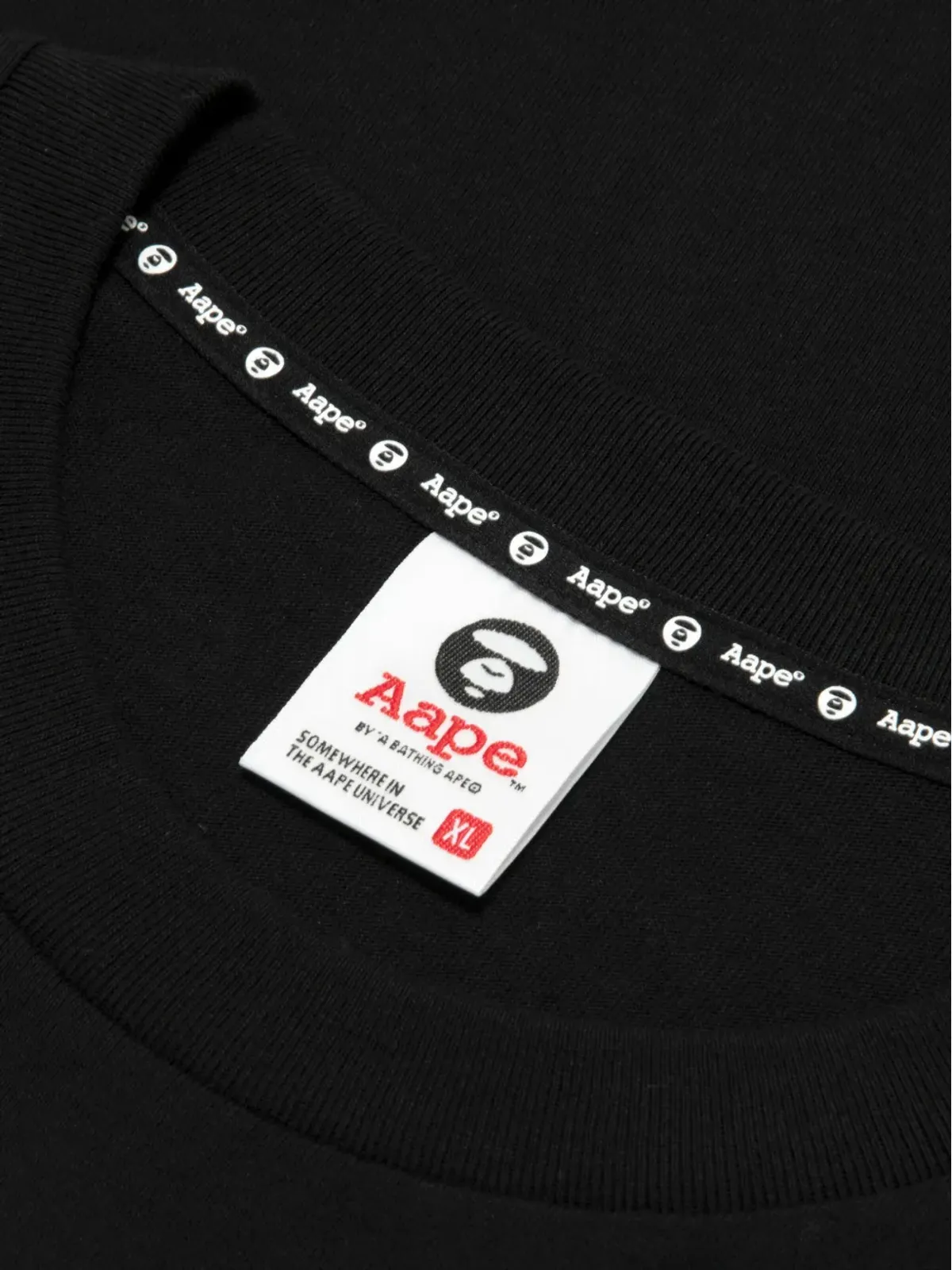 AAPE BY *A BATHING APE® クルーネック長袖スウェットシャツ - ブラック - 画像4