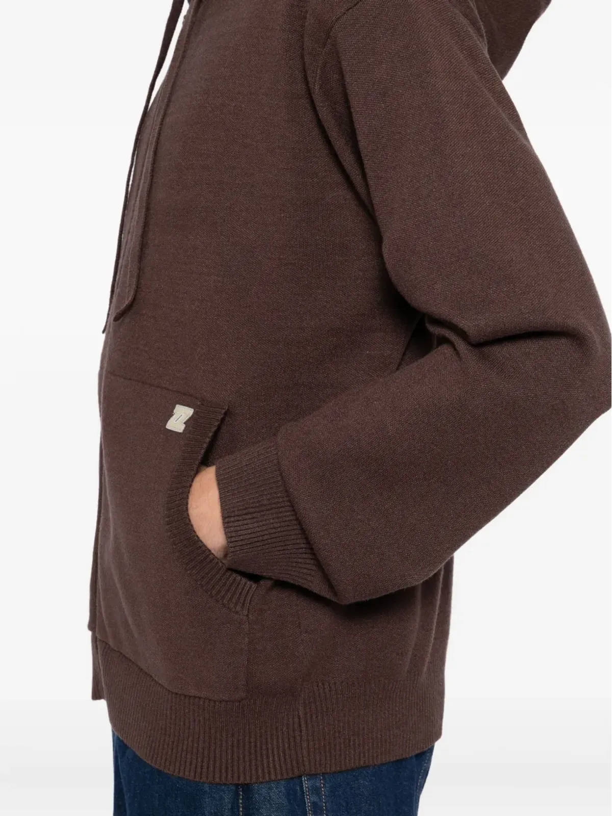 izzue ロゴパッチ付きニットカーディガン - Brown - 画像5