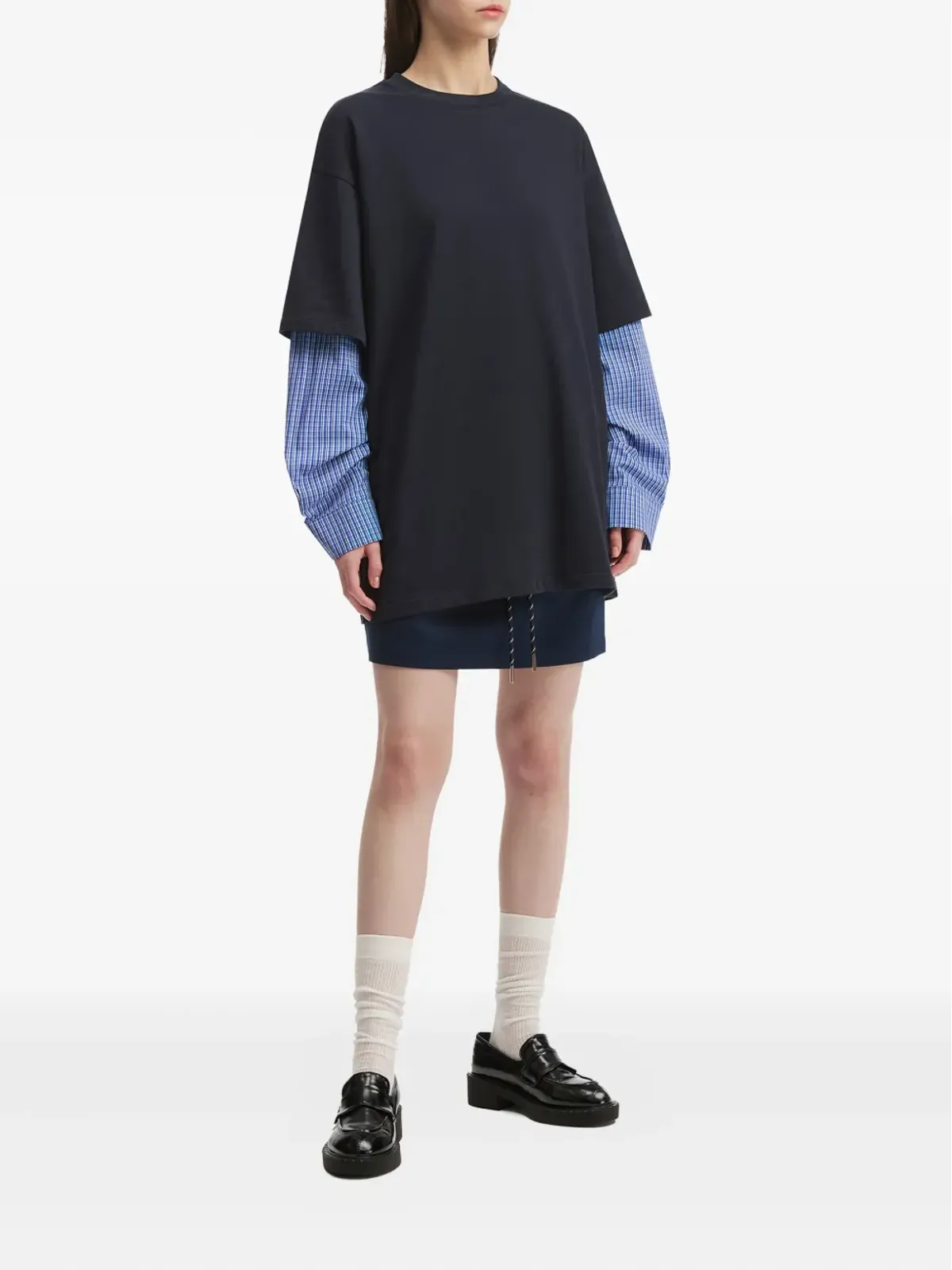 b+ab レイヤードコットンTシャツ - 画像2