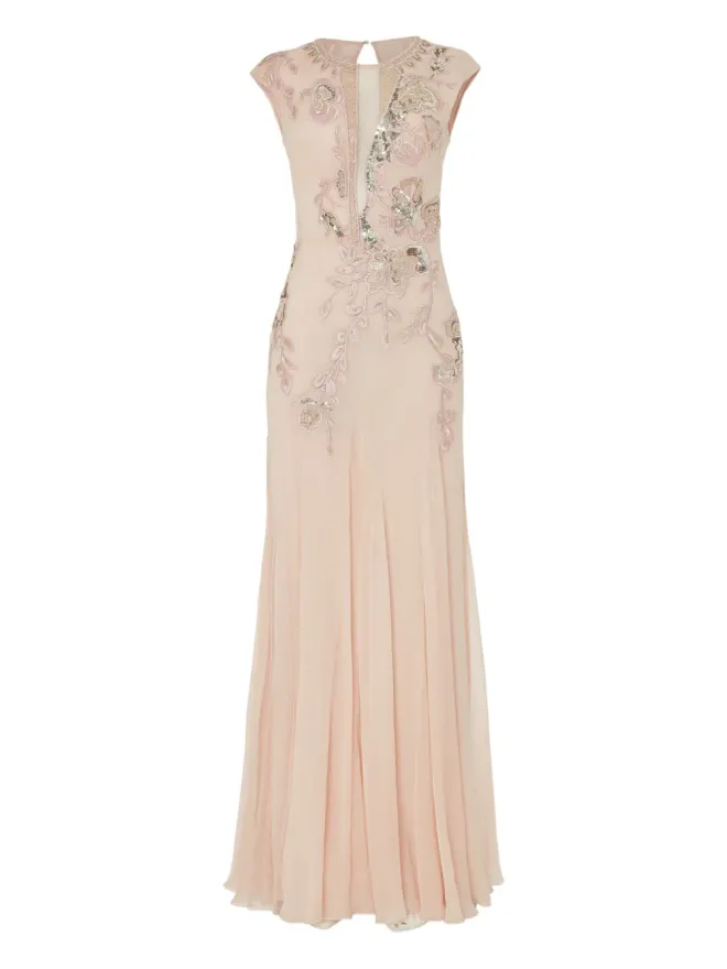 Temperley London Temperley London リリー フローラル装飾付き シルク ガウン - ピンクの商品画像