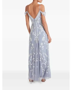 Temperley London リリー刺繍オフショルダーガウン - ブルー - サムネイル4