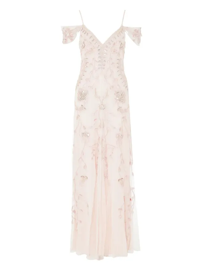 Temperley London Temperley London Lilly embellished off-shoulder gown - Neutralsの商品画像