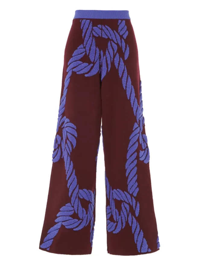Temperley London Temperley London rope-knit trousers - Redの商品画像