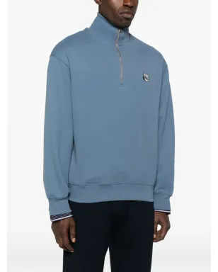 Maison Kitsuné フォックスヘッド 半ジップ スウェットシャツ ブルー - サムネイル3
