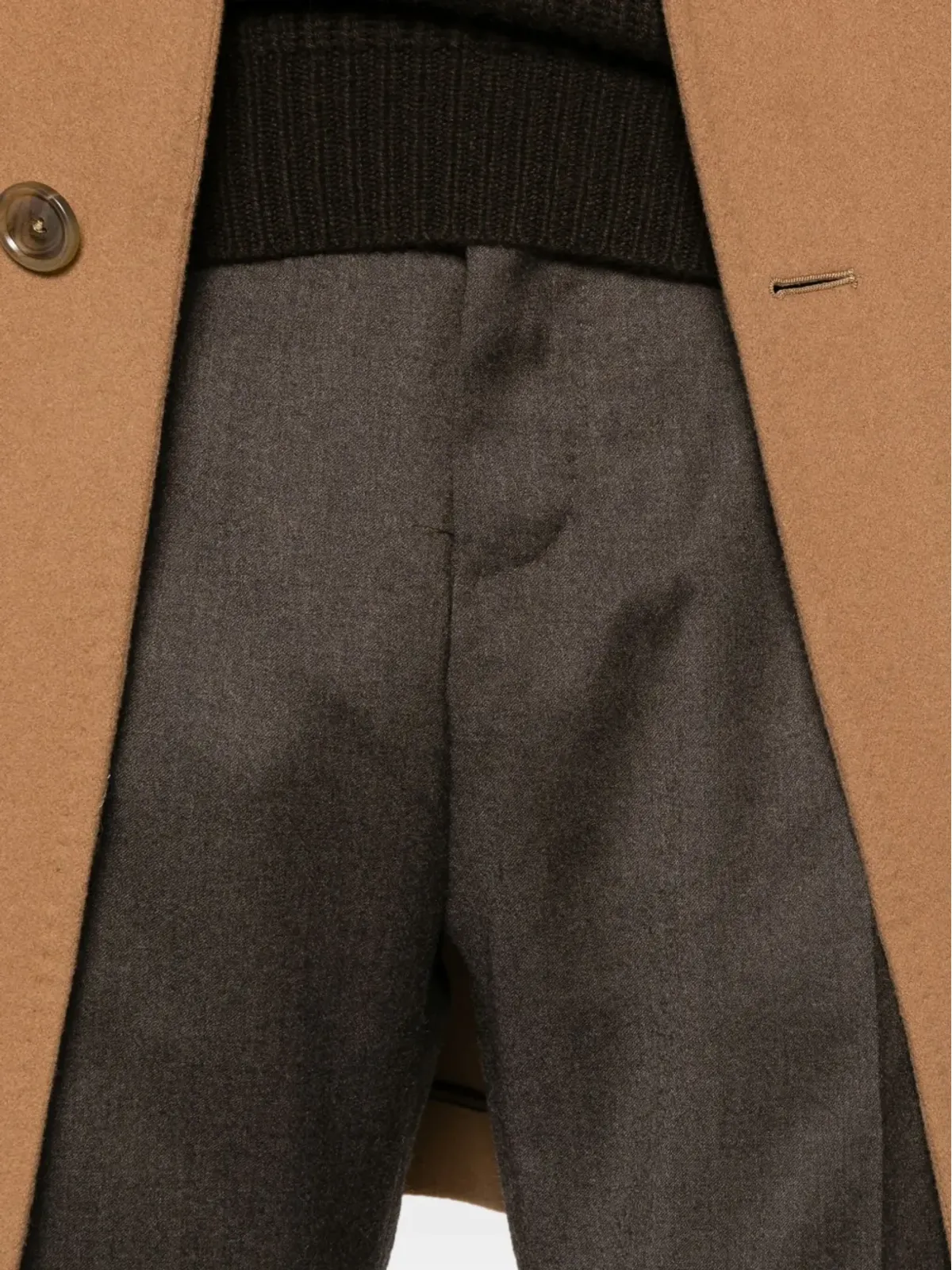 PT Torino ヴァージンウール混紡ストレートパンツ（ブラウン） - 画像5