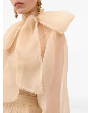 ZIMMERMANN メメント オーガンザ ボウタイレース ブラウス - サムネイル5
