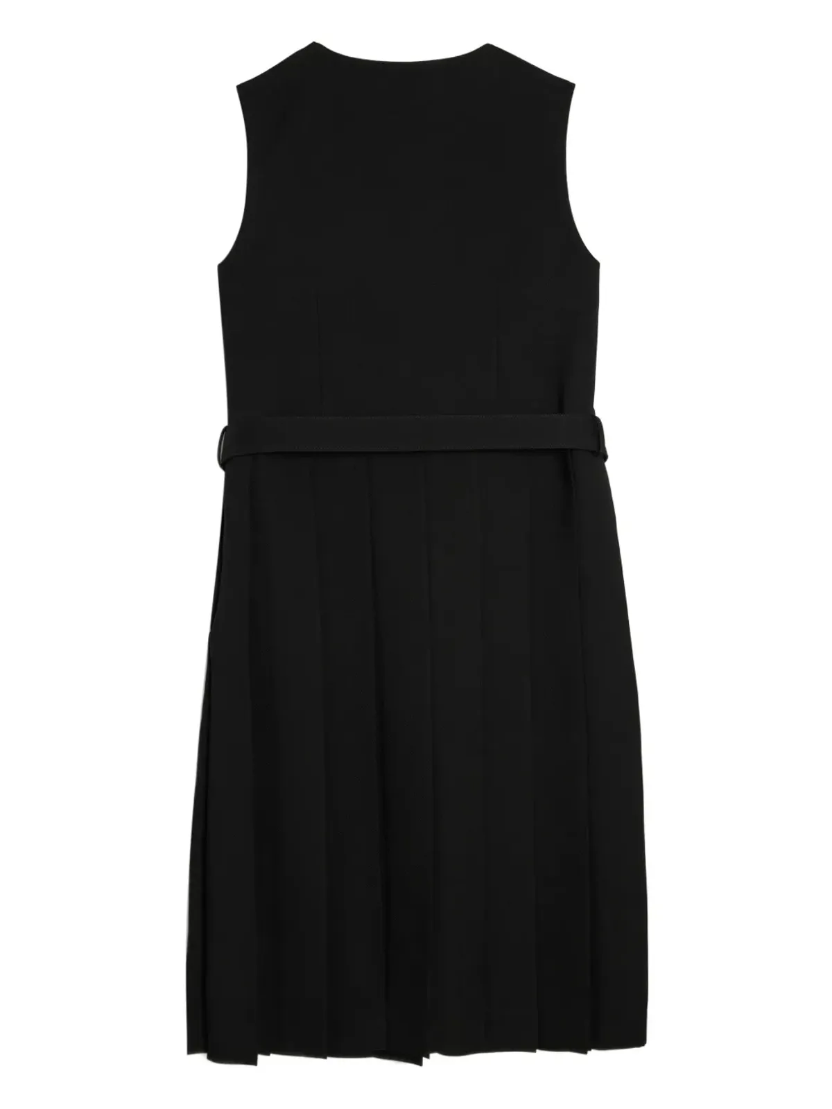 Comme Des Garçons Girl ギャバジン ベルト付き プリーツ ミディドレス - Black - 画像2