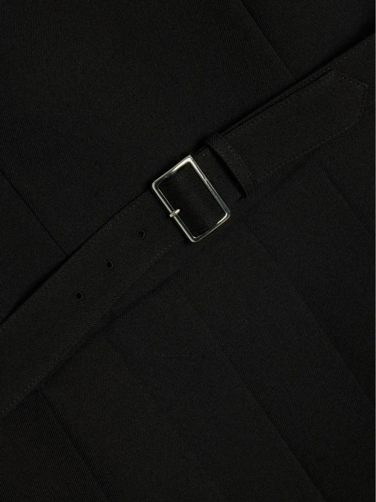 Comme Des Garçons Girl ギャバジン ベルト付き プリーツ ミディドレス - Black - 画像3
