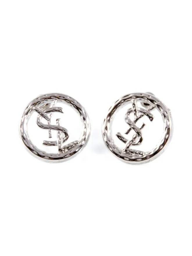 Saint Laurent Pre-Owned Saint Laurent ロゴディテールの丸型イヤリングの商品画像