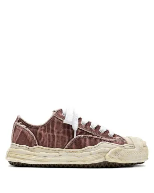Maison MIHARA YASUHIRO Hank ブリーチド ウォッシュド ローカット スニーカー - レッド - サムネイル1