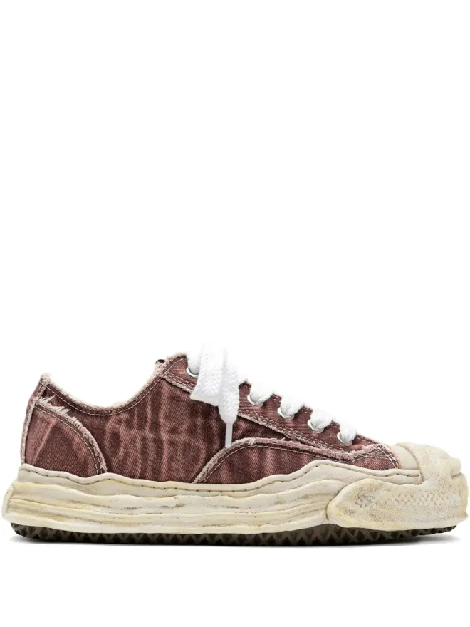 Maison MIHARA YASUHIRO Maison MIHARA YASUHIRO Hank ブリーチド ウォッシュド ローカット スニーカー - レッドの商品画像