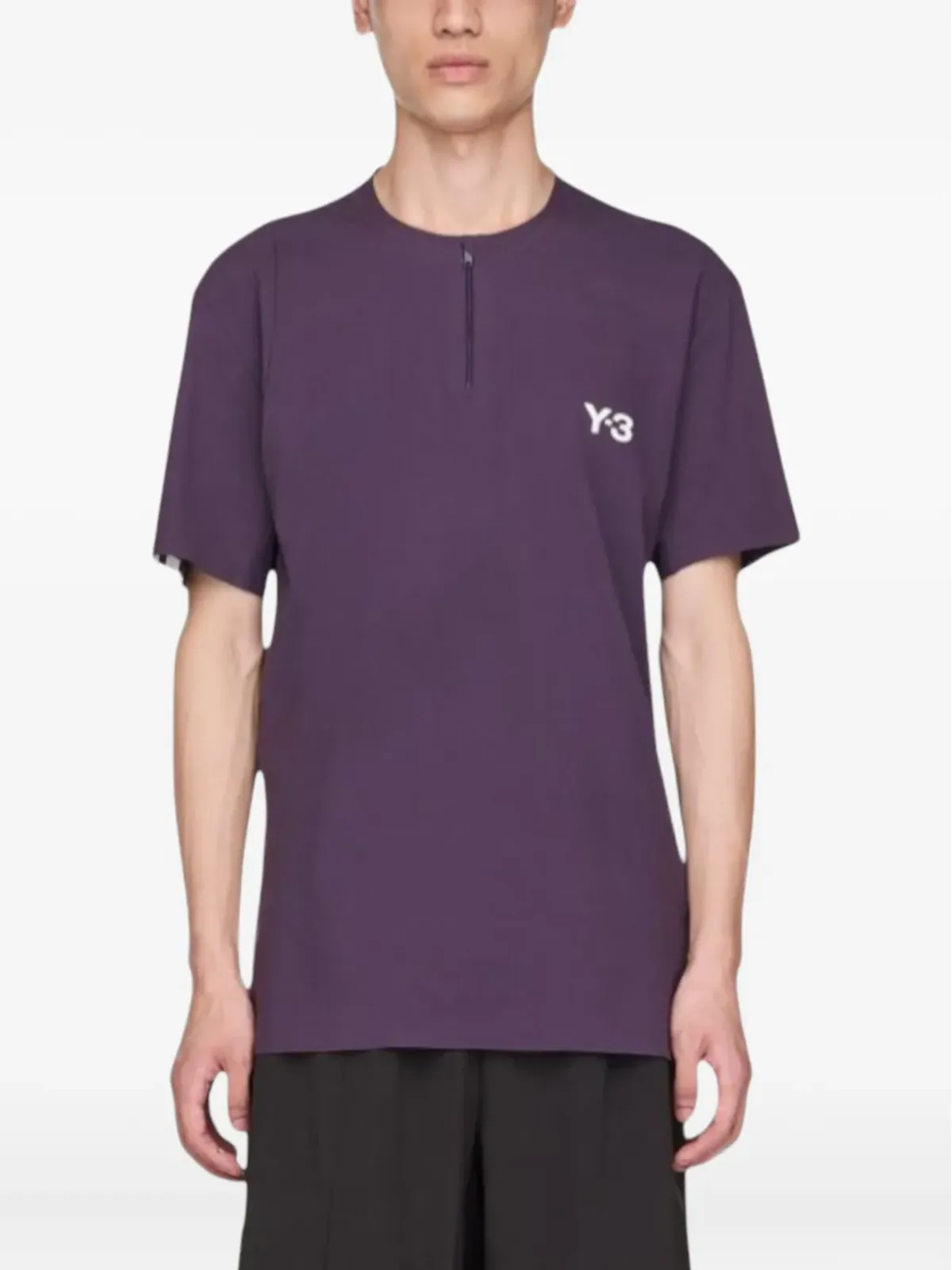 Y-3 ジップネック パネルドTシャツ - 画像4