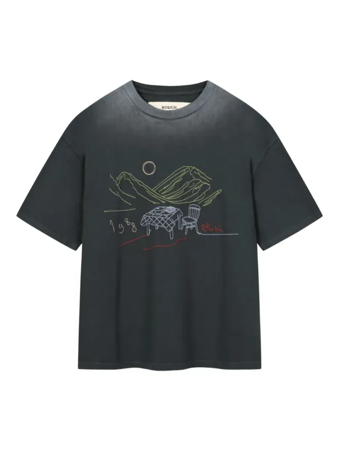 ROUGH. ROUGH. 刺繍ロゴTシャツ - ブラックの商品画像