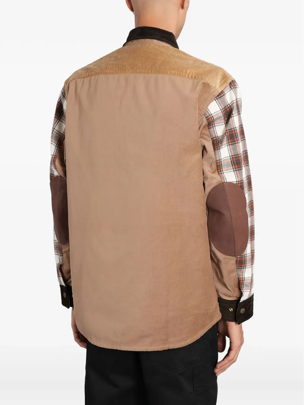 Junya Watanabe MAN チェックコーデュロイパネルオーバーシャツ - 画像4