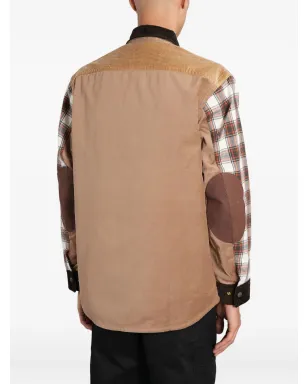Junya Watanabe MAN チェックコーデュロイパネルオーバーシャツ - サムネイル4