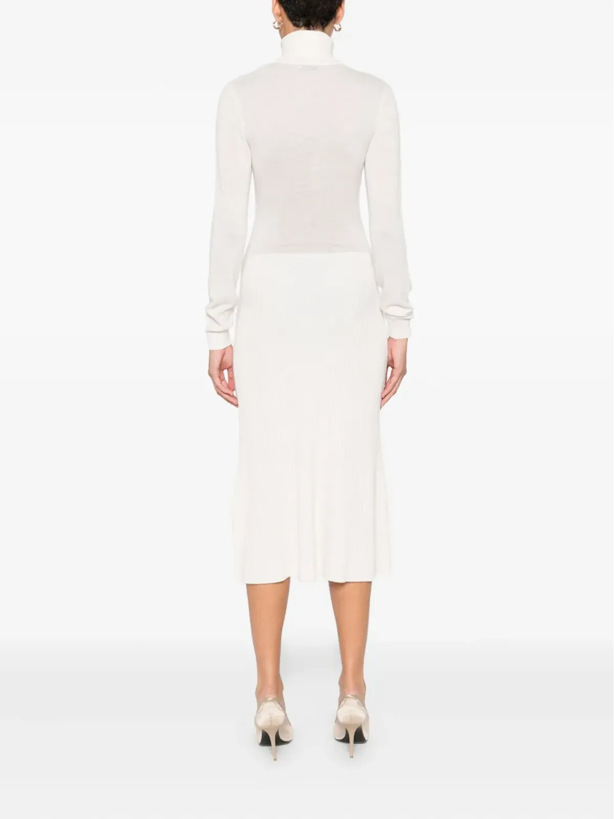 Elisabetta Franchi タートルネックリブニットワンピース - 画像4