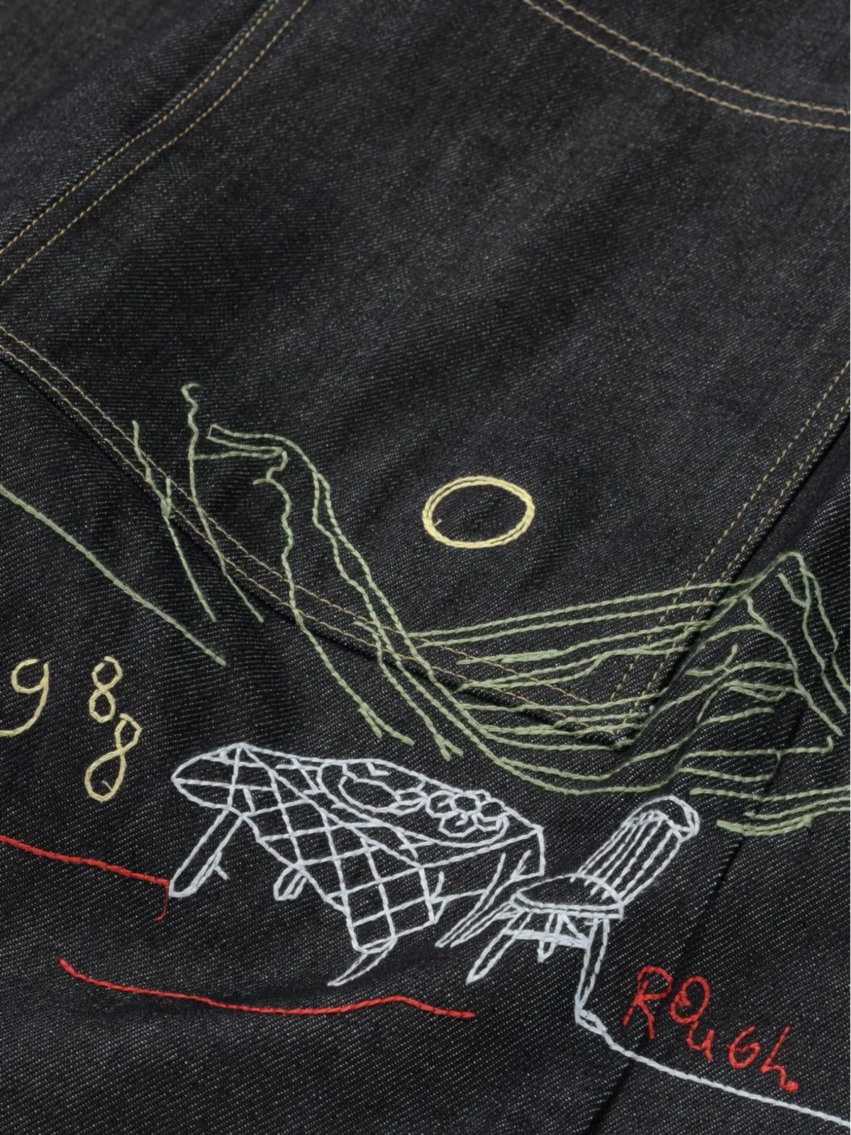 ROUGH. 刺繍ディテールのデニムジーンズ - 画像5