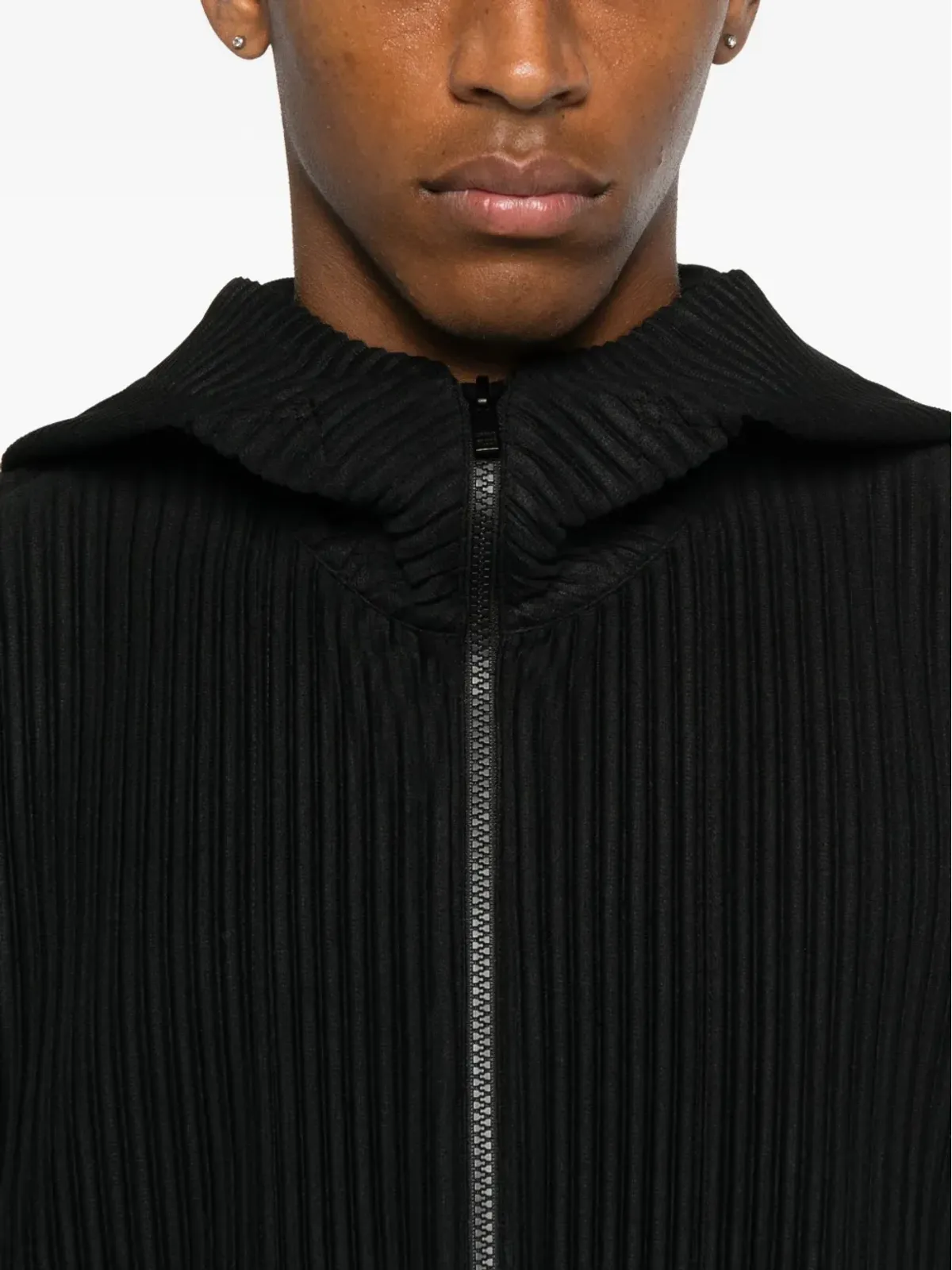 Homme Plissé Issey Miyake フード付きプリーツジレ ブラック - 画像5