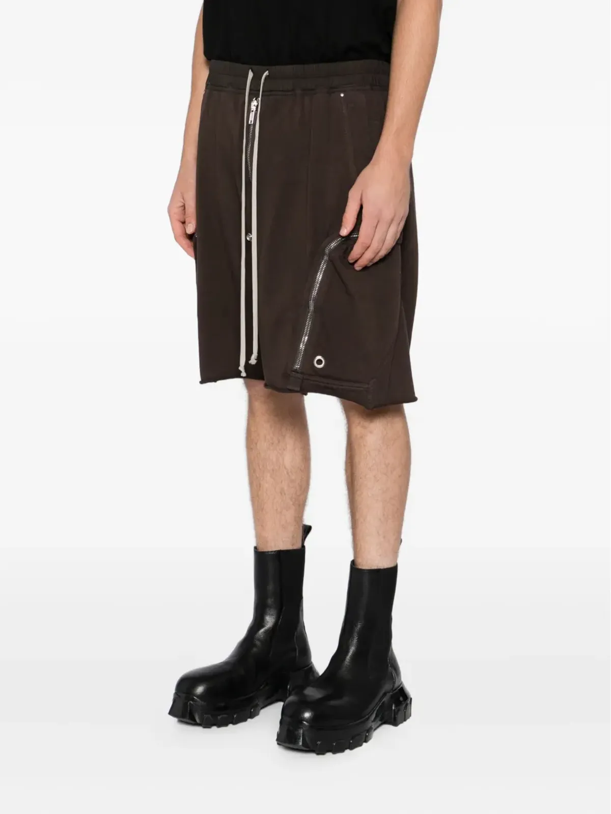 Rick Owens DRKSHDW アイレット付きコットンショーツ - Brown - 画像3