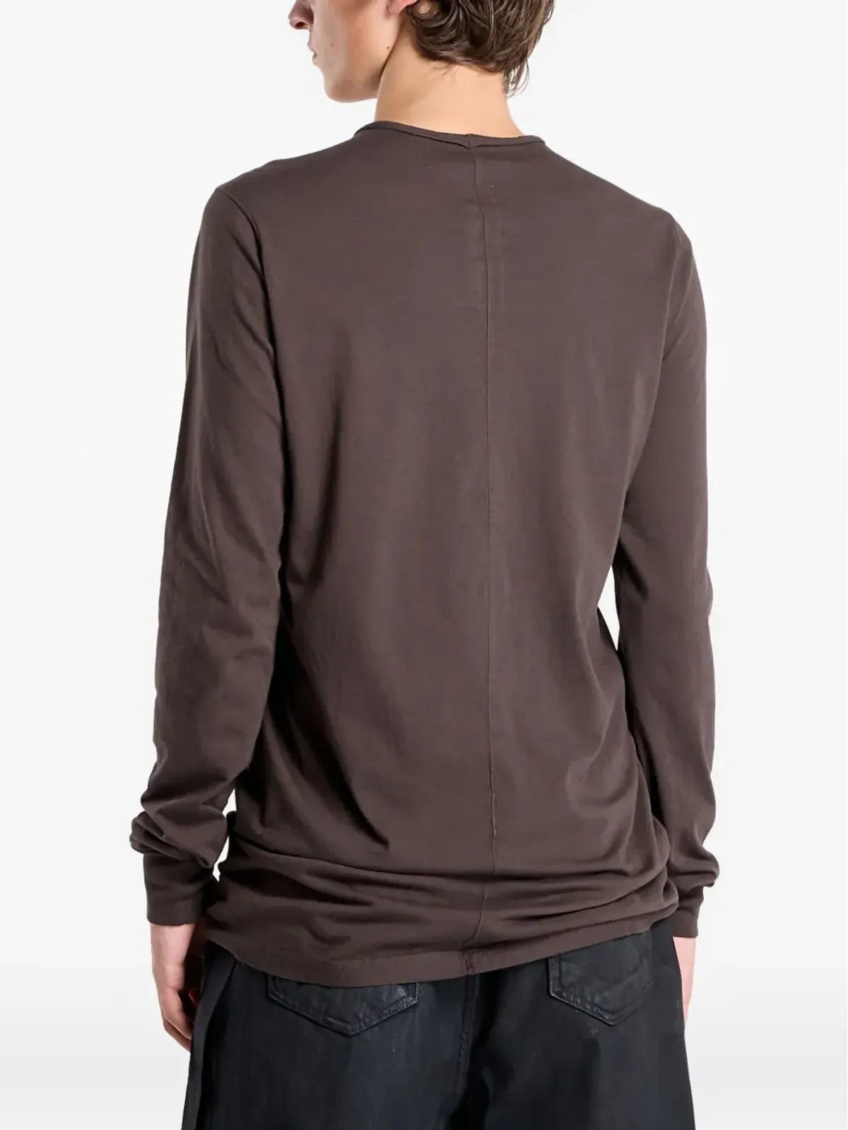 Rick Owens DRKSHDW レベル ロングスリーブTシャツ ブラウン - 画像2