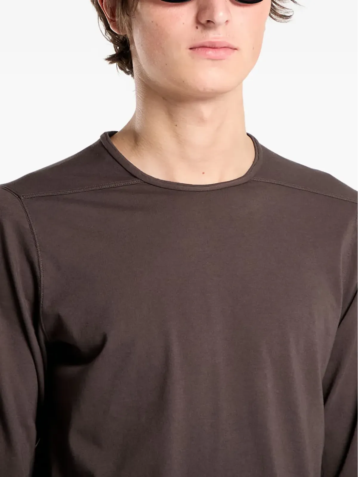 Rick Owens DRKSHDW レベル ロングスリーブTシャツ ブラウン - 画像4