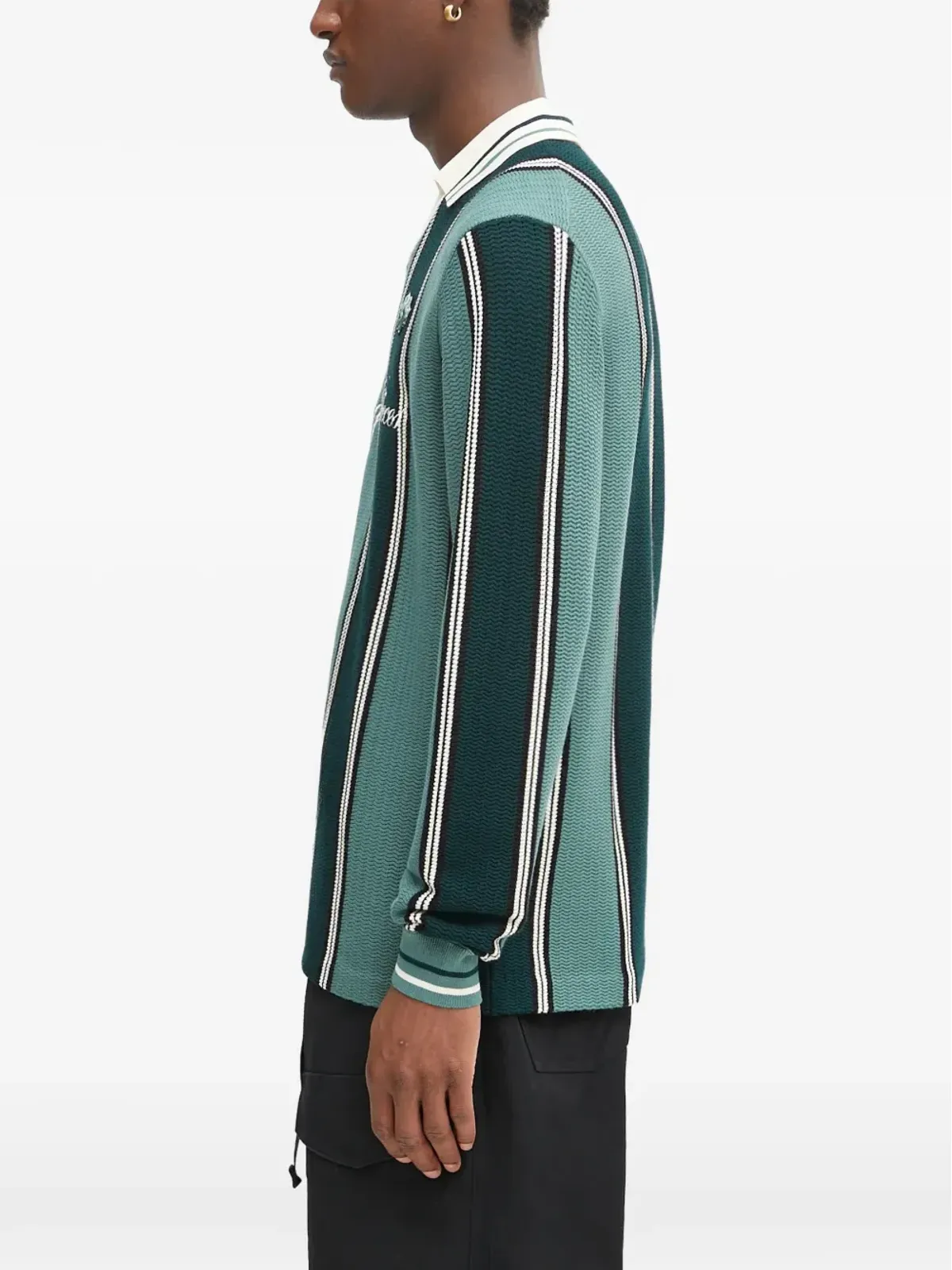 Filling Pieces フットボールジャージーストライプ入りスウェットシャツ - 画像3