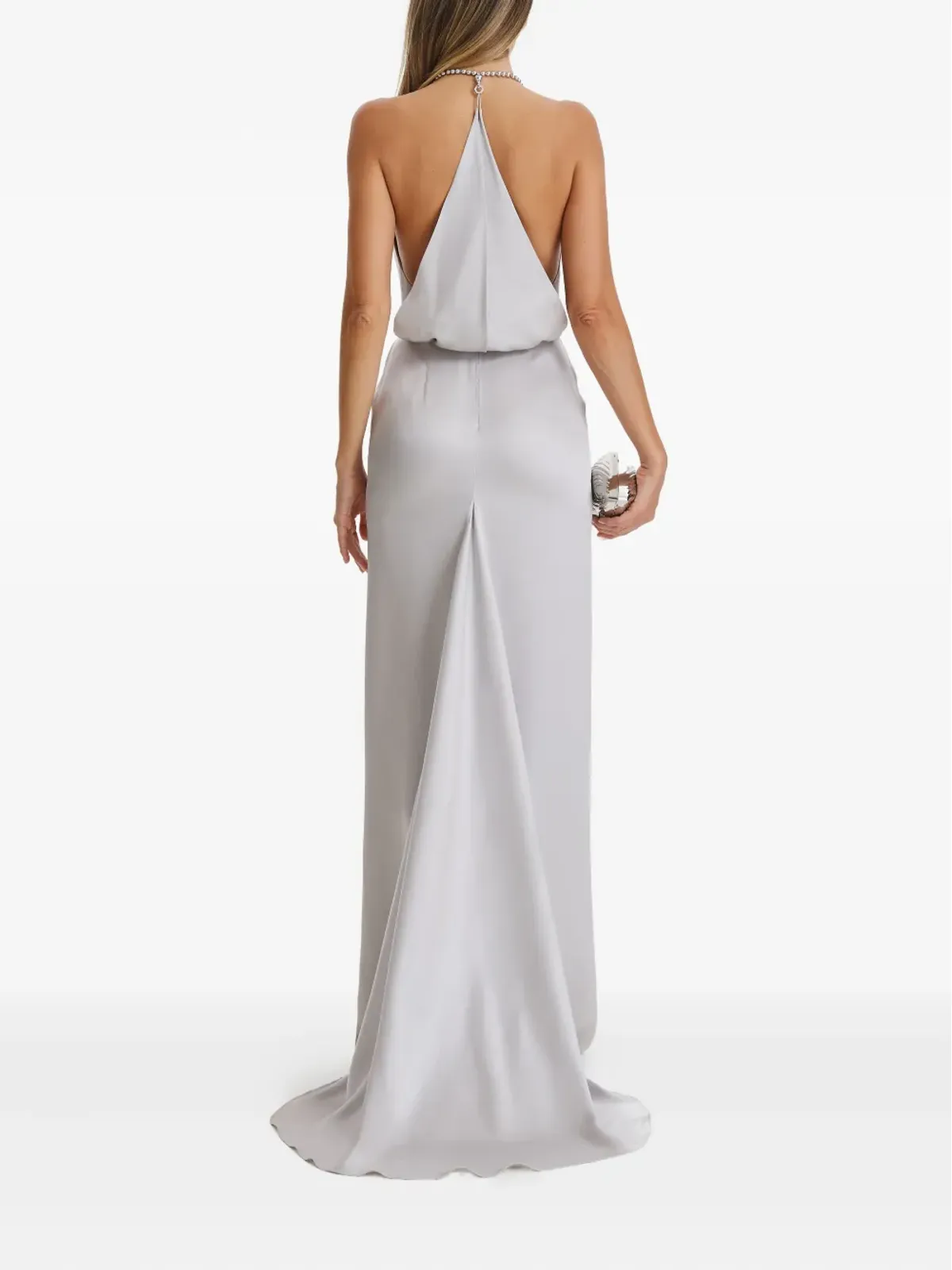 IL VOLO Jewel halter-neck beaded-back dress - 画像4