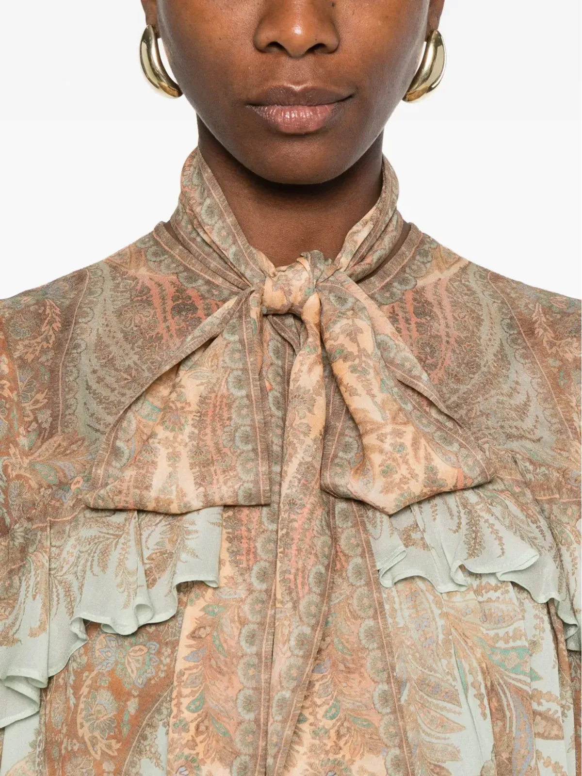 ZIMMERMANN ペイズリープリントのフリルディテール ブラウス - 画像5