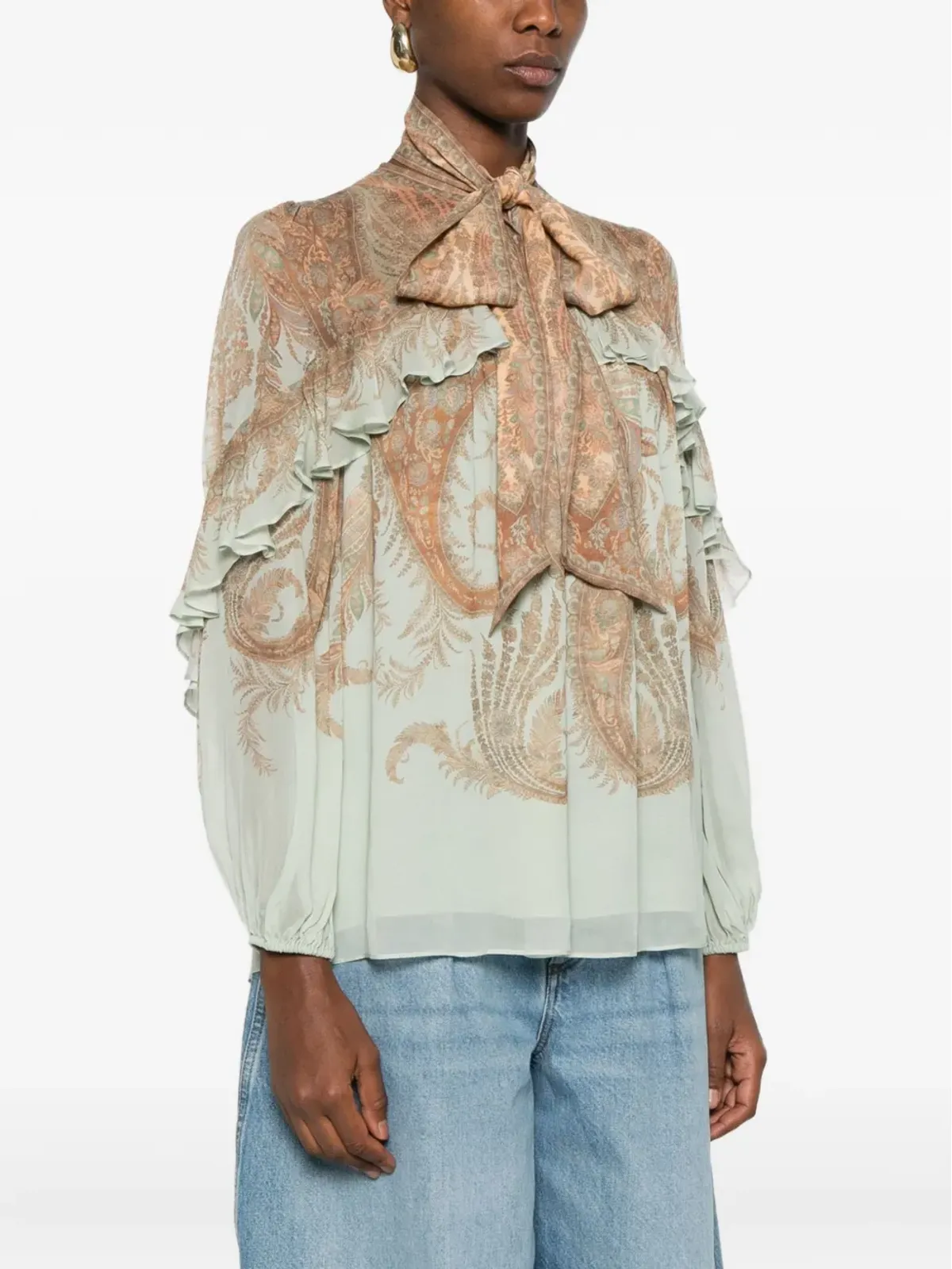 ZIMMERMANN ペイズリープリントのフリルディテール ブラウス - 画像3