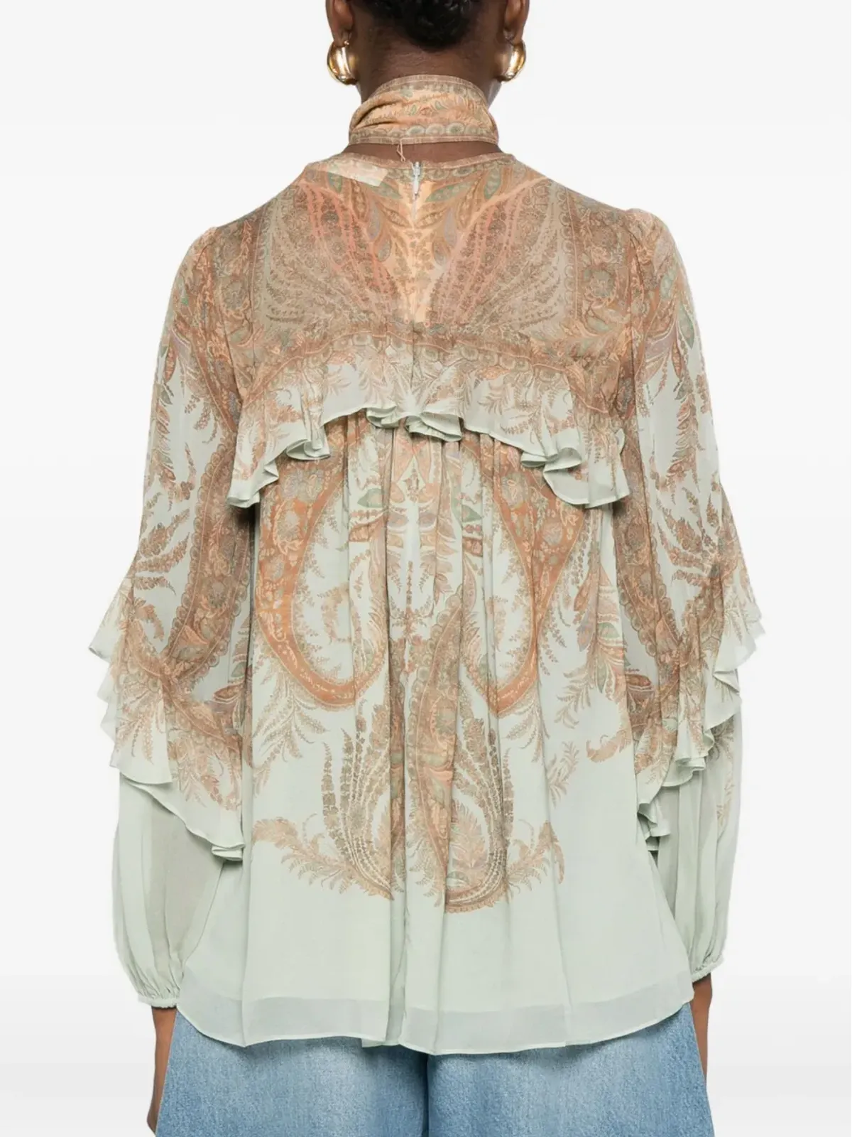 ZIMMERMANN ペイズリープリントのフリルディテール ブラウス - 画像4