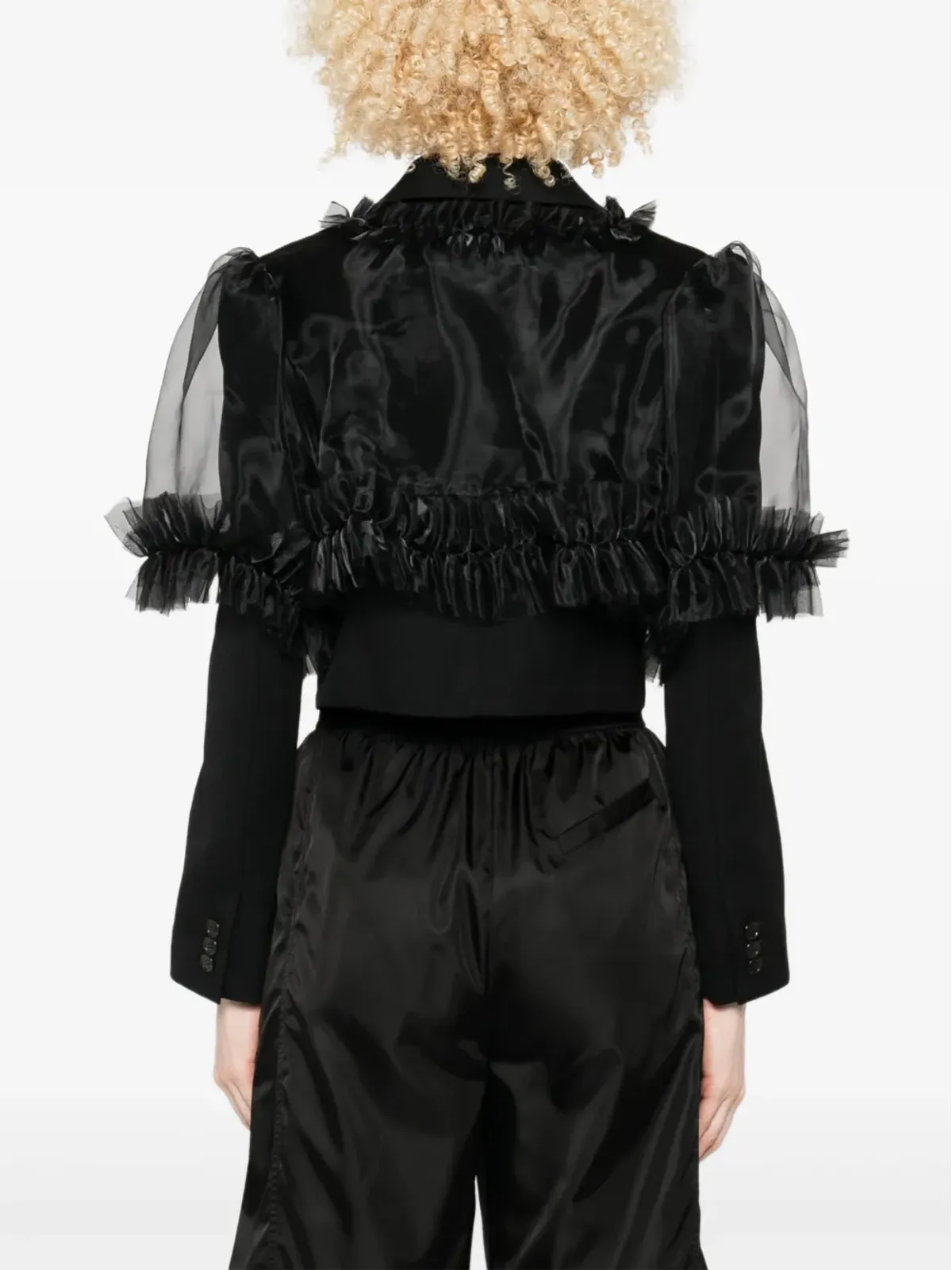 Noir Kei Ninomiya ruffle-trimmed jacket - Black - 画像4