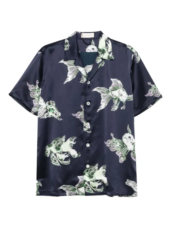 Olivia von Halle Olivia von Halle ゴールドフィッシュプリント シャツの商品画像