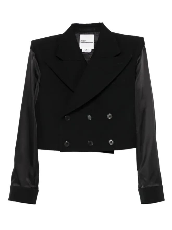 Noir Kei Ninomiya Noir Kei Ninomiya ダブルブレスト サテン袖ジャケットの商品画像