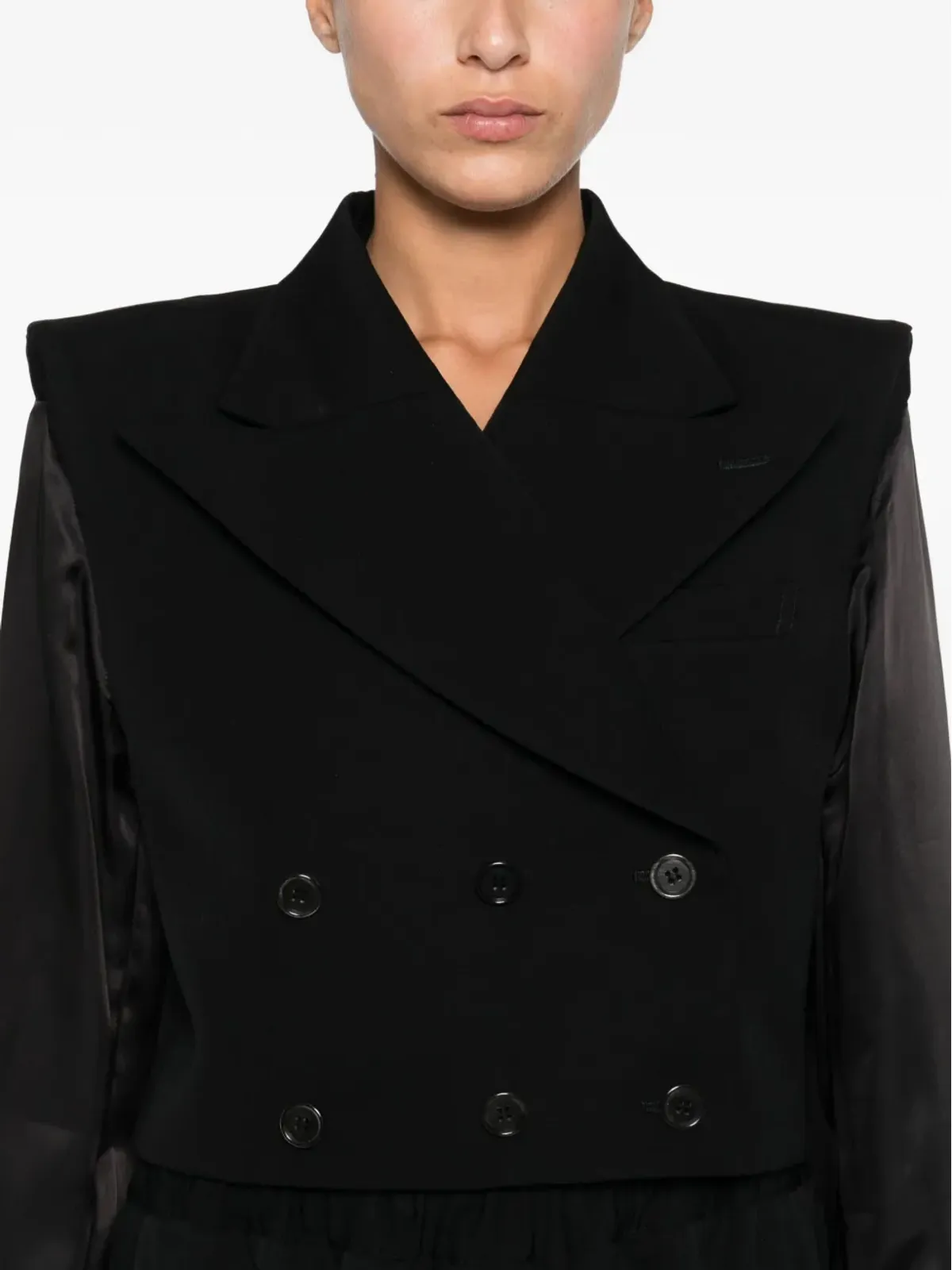Noir Kei Ninomiya ダブルブレスト サテン袖ジャケット - 画像5