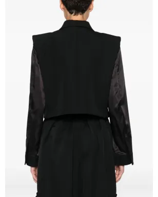 Noir Kei Ninomiya ダブルブレスト サテン袖ジャケット - サムネイル4