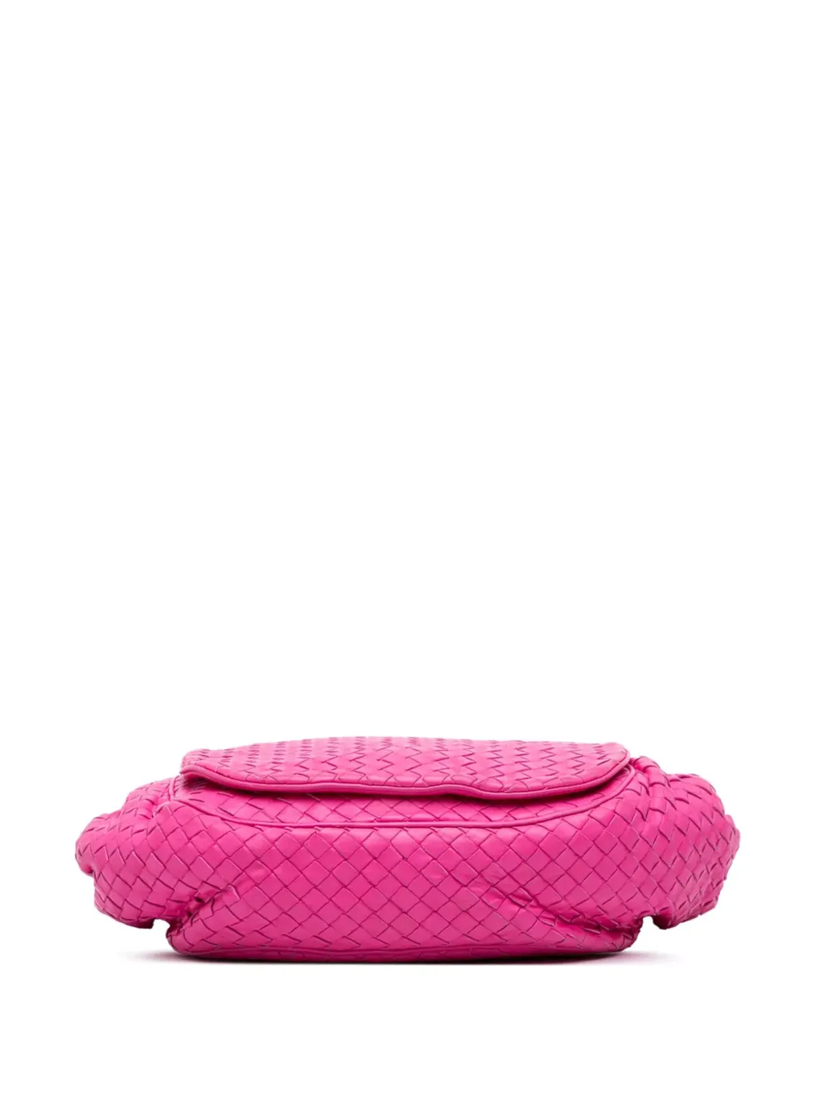 Bottega Veneta - ビンテージ ナッパイントレッチャート フラップ クロスボディ バッグ ピンク - 画像4