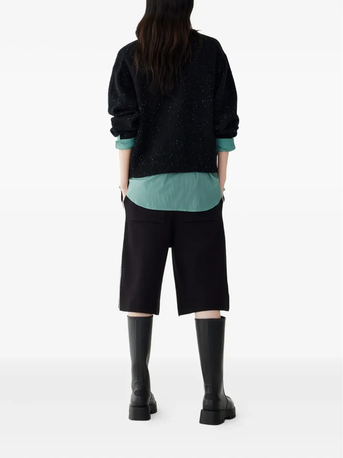 TOMBOY speckled-effect pocket cardigan - 画像2