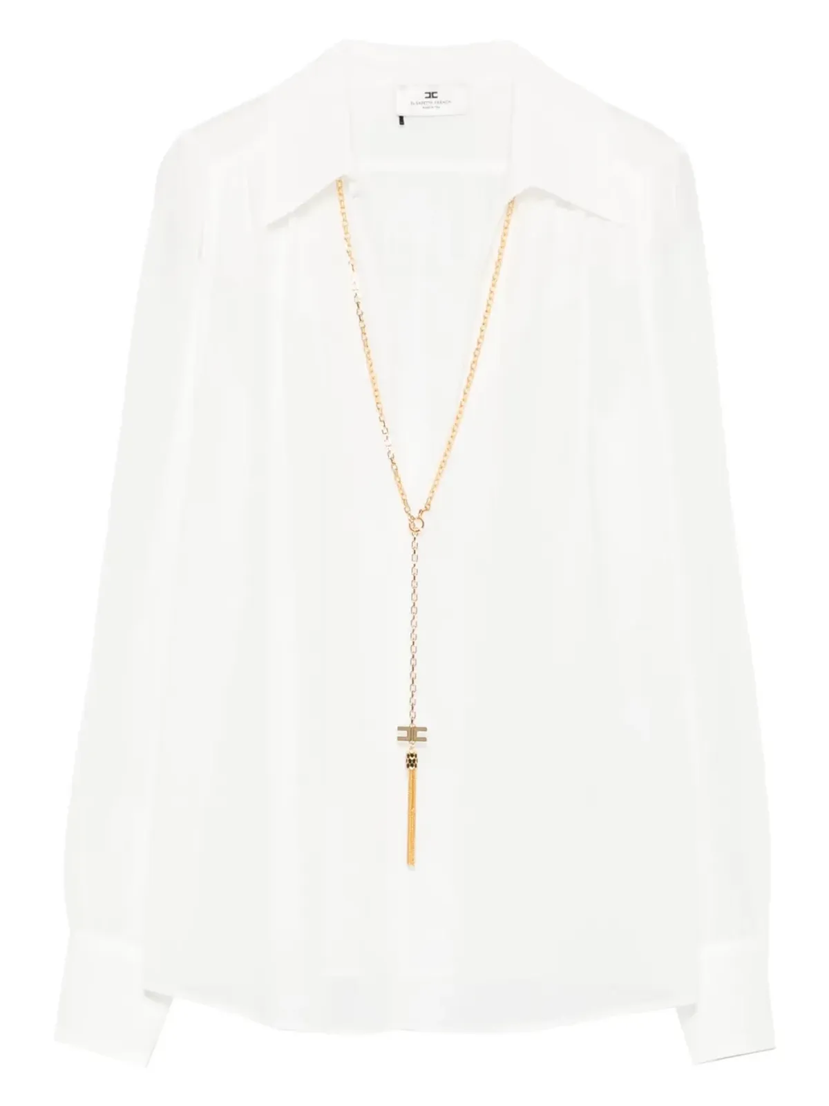 Elisabetta Franchi チェーン装飾シャツ - White - 画像1