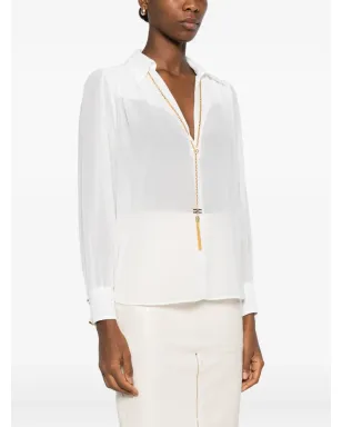 Elisabetta Franchi チェーン装飾シャツ - White - サムネイル3