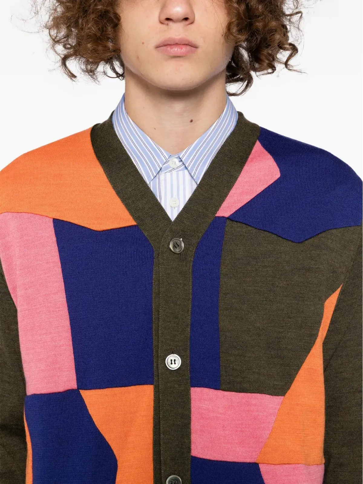 Comme des Garçons Homme Deux 幾何学プリントカーディガン - 画像5