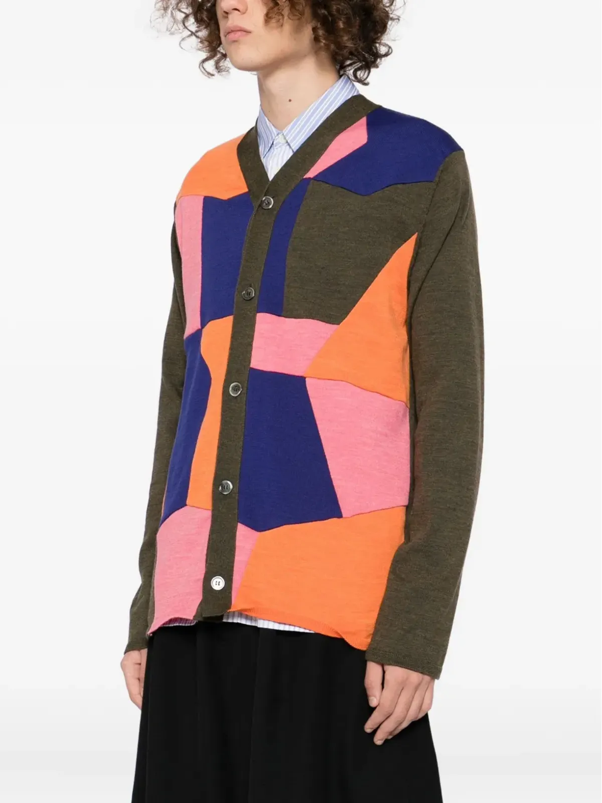 Comme des Garçons Homme Deux 幾何学プリントカーディガン - 画像3