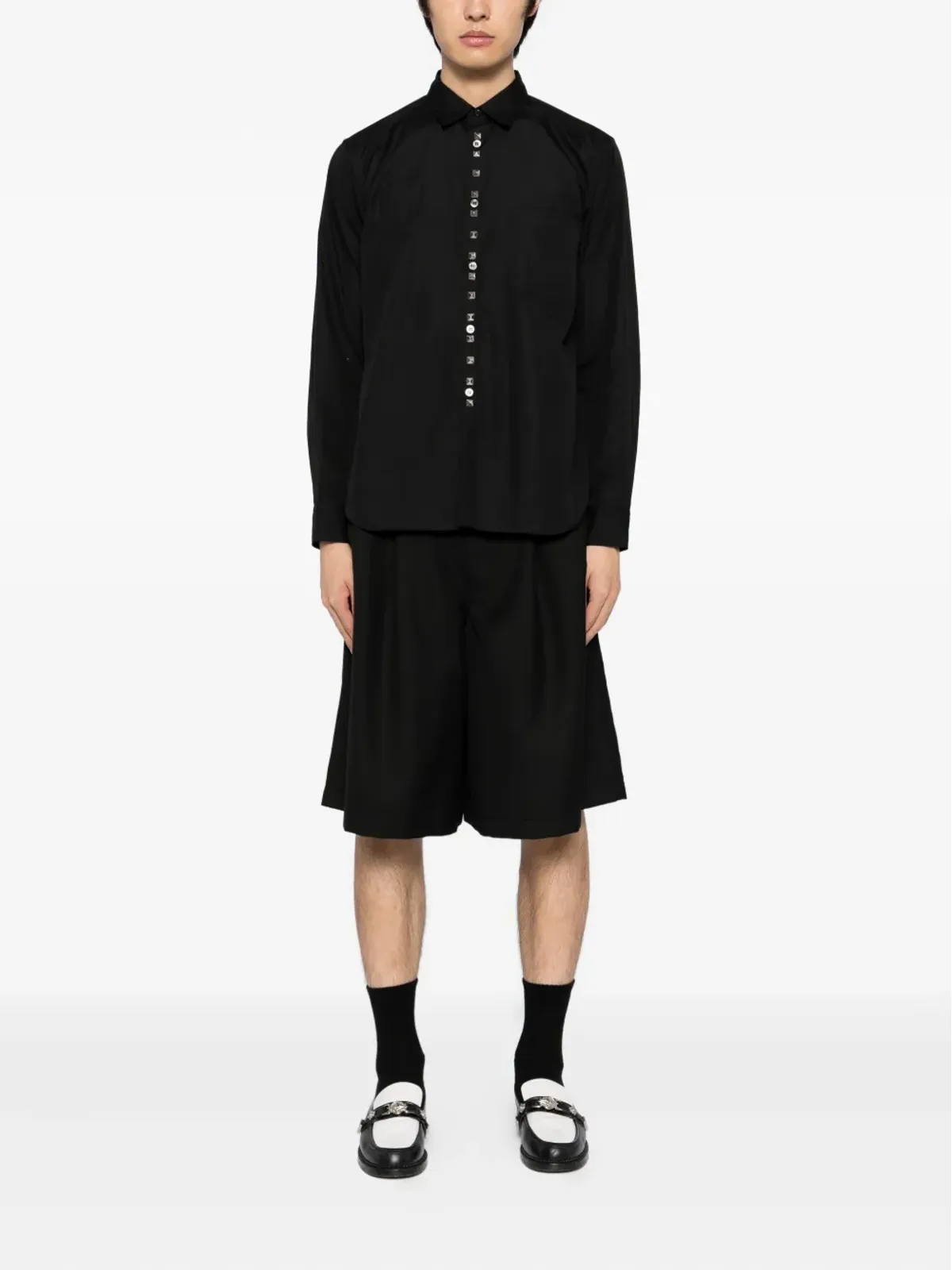 Black Comme Des Garçons スタッズ付きボタンアップシャツ - 画像2