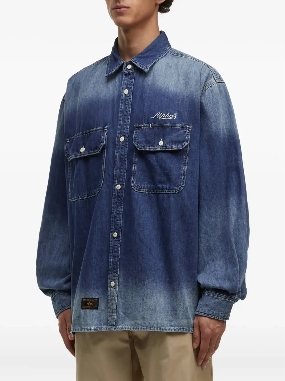 Alpha Industries オンブレエフェクト デニムシャツ - 画像3