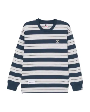 AAPE BY *A BATHING APE® ロゴストライプTシャツ（グレー） - サムネイル1