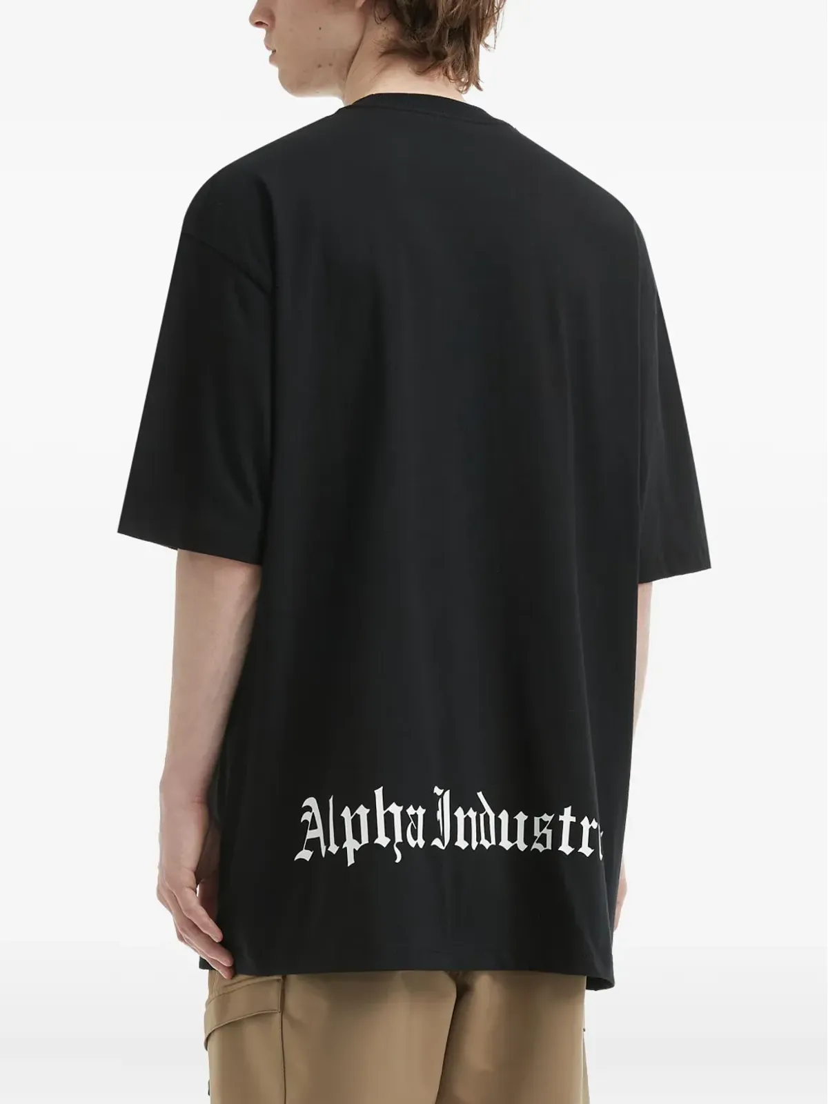 Alpha Industries スカルパッチ コットン Tシャツ（ブラック） - 画像4