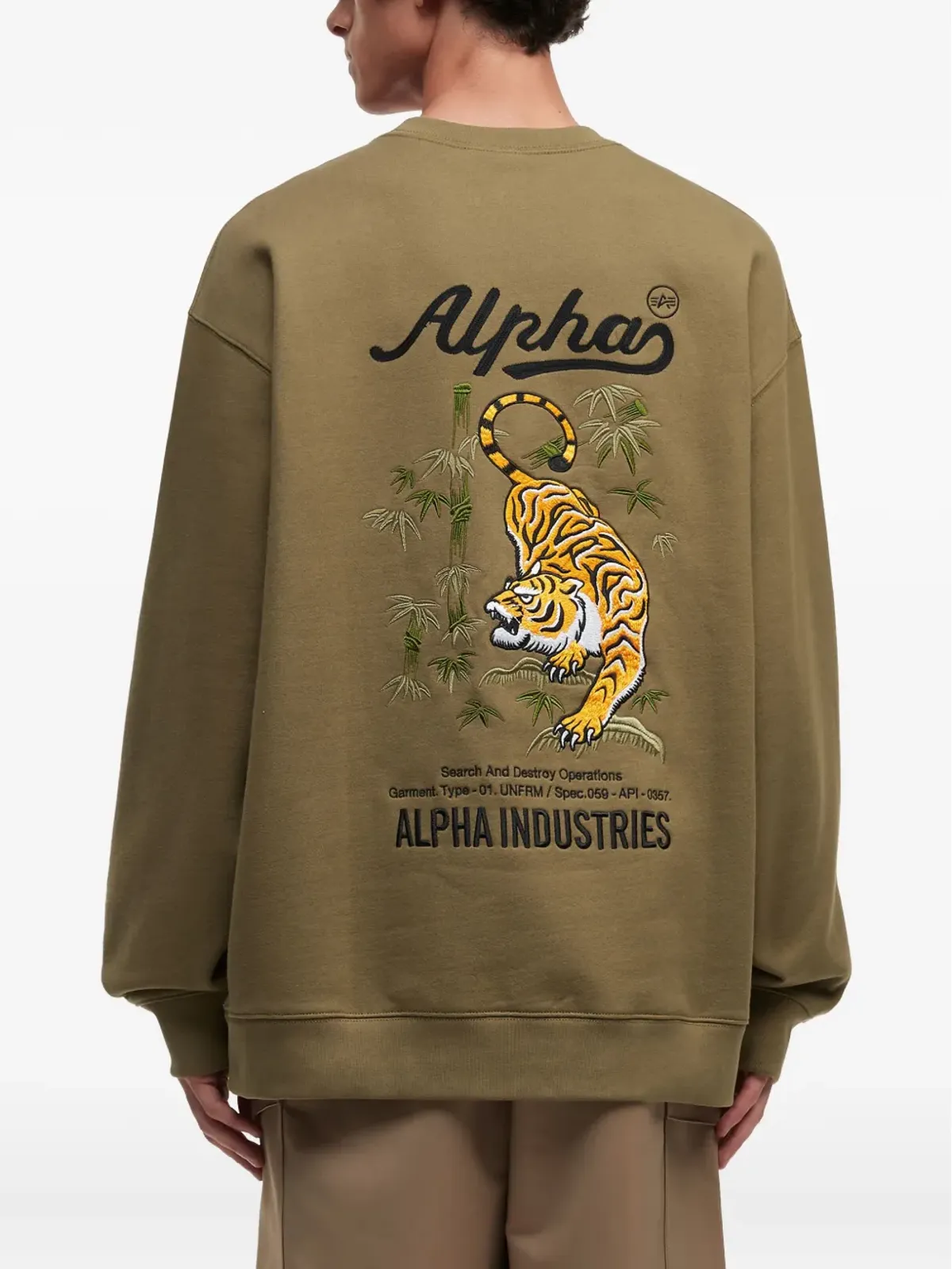 Alpha Industries 刺繍ロゴ入り クルーネック スウェットシャツ - 画像4