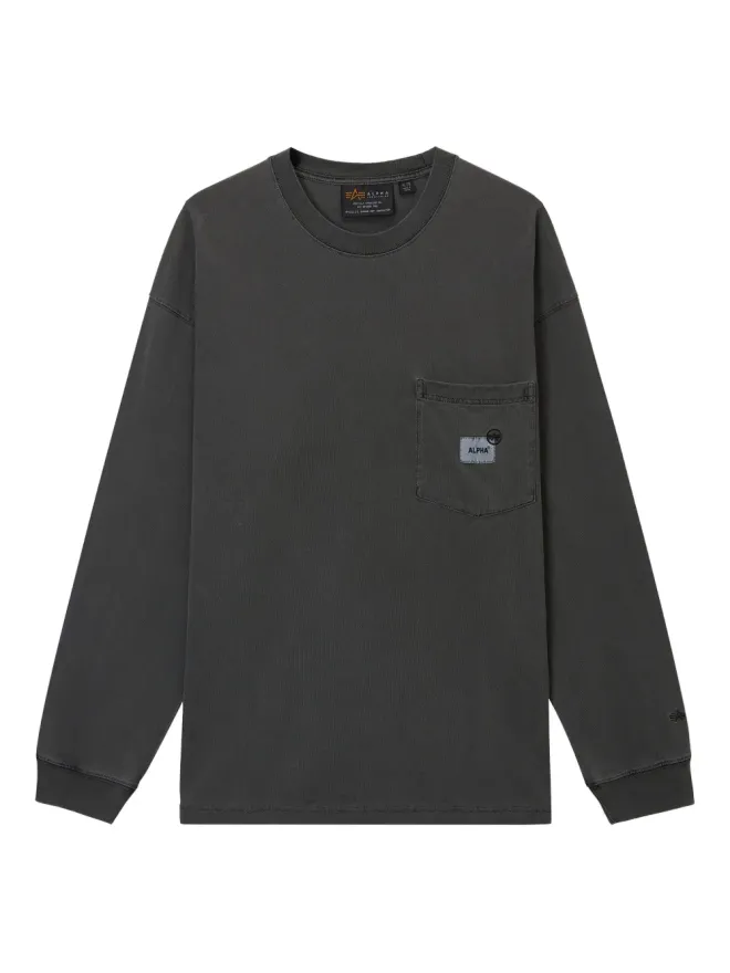 ALPHA INDUSTRIES Alpha Industries pocket-detail long-sleeve T-shirt - Greyの商品画像