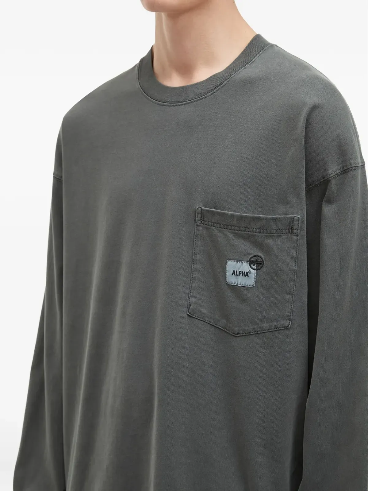 Alpha Industries pocket-detail long-sleeve T-shirt - Grey - 画像5
